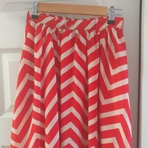 Orange Chevron Skirt